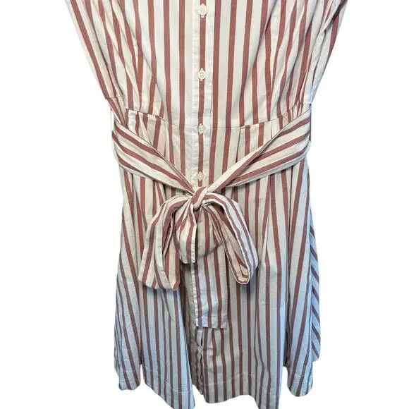 Boden Women 4 Anastasia Shirt Dress‎ Tie Waist Brown Conker/Ivory Button Up - Picture 5 of 17